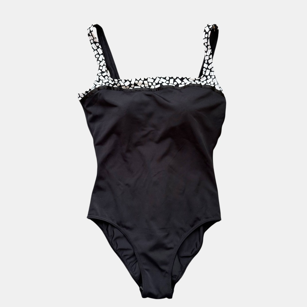 I.F. Vintage Womens Black One Piece Swimsuit C-Cup Sz 8 10 Retro Y2K 90s modest